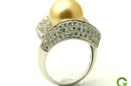 Abigail 18K Golden South Sea Pearl Ring